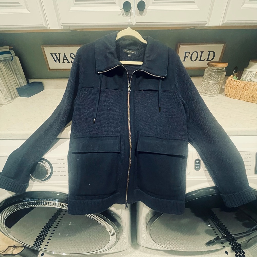 Men's Navy Sweater Jacket